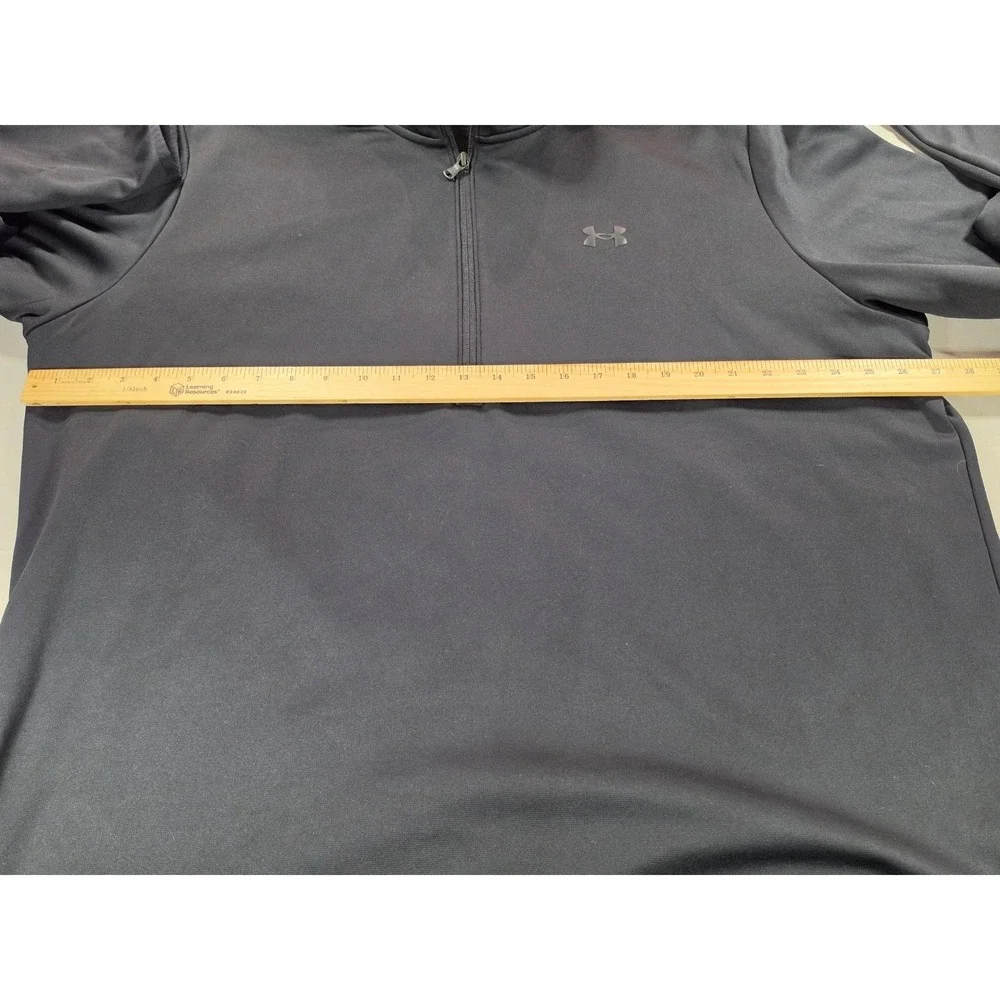 Under Armour Mens 3XLT Black 1/4 Zip Pullover Loose Fit Long Sleeve Mock Neck